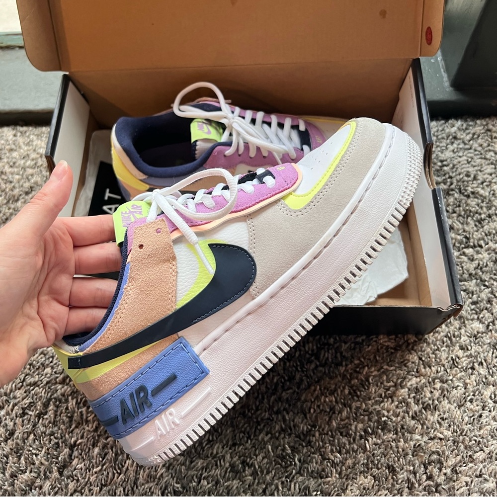 Women’s Size 9 Air Force 1 Shadows Photon Dust/Royal Pulse